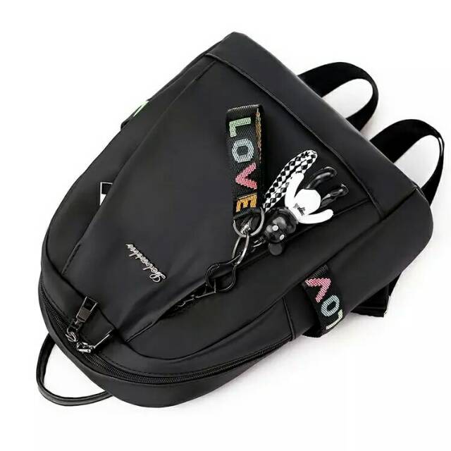 JS_TAS RANSEL ANTI AIR BACKPACK WANITA HITAM MOTIF WEDDO KOREA KULIAH SEKOLAH KERJA TA126B5 STEIN