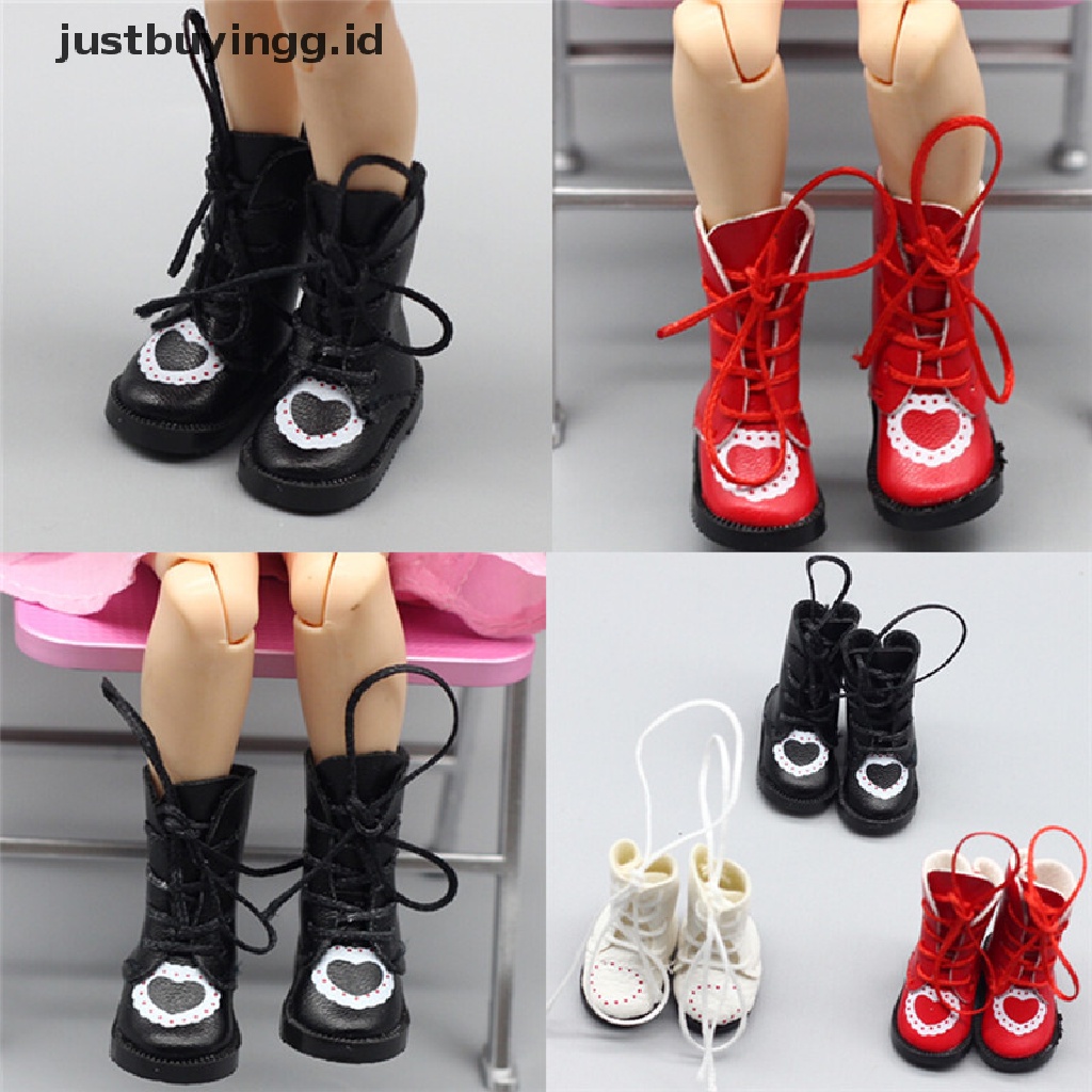 Justbuyingg.Id 1 Pasang Sepatu Boots Kulit Pu Aksesoris Boneka Bjd 1 / 8 Blythe Licca Jb