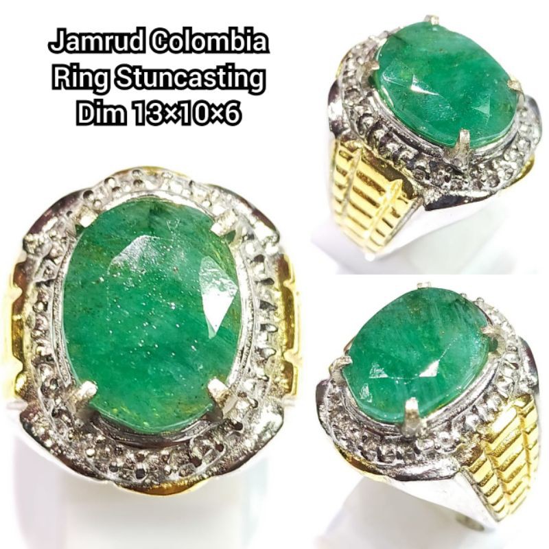 cincin batu permata Jamrud Colombia emerald beryl