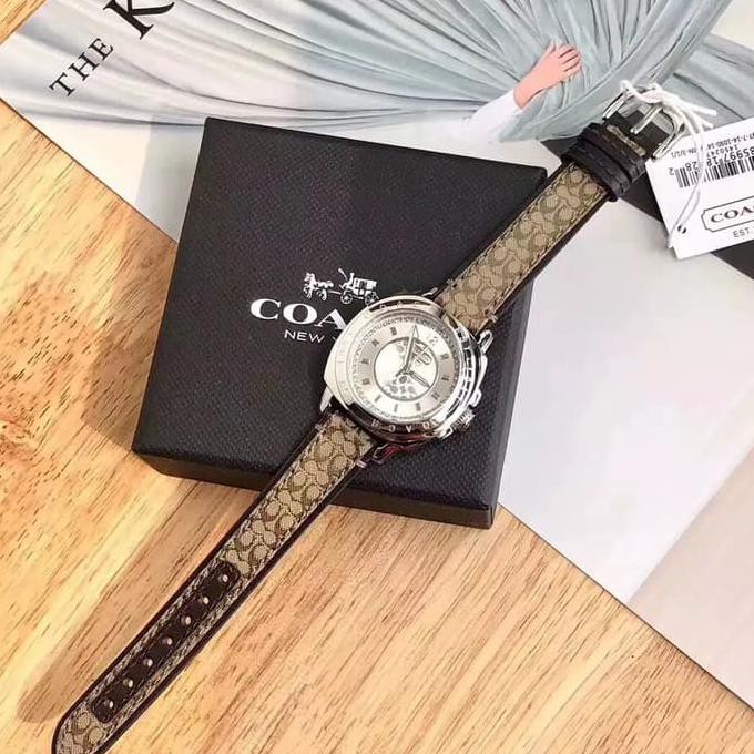 TERBARU JAM TANGAN WANITA COACH ORI CLASIC SILVER TERLARIS