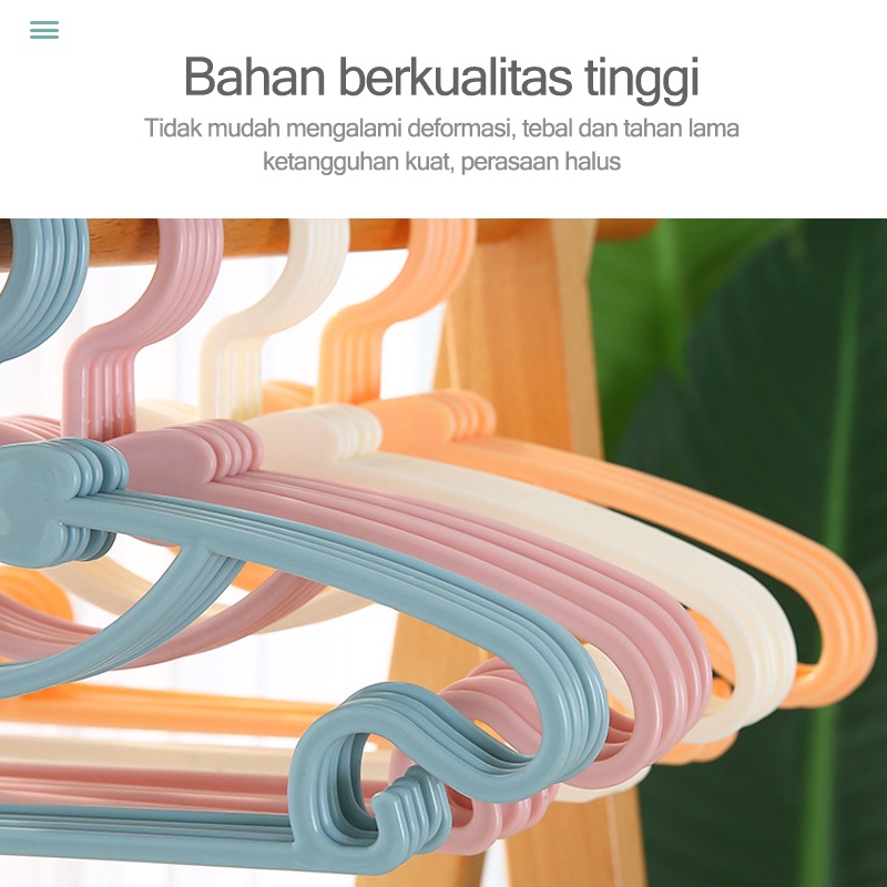 Gantungan Baju Anak/ Isi 5 pcs Hanger Multifungsi Warna Warni/bahan PP 29CM (B290)