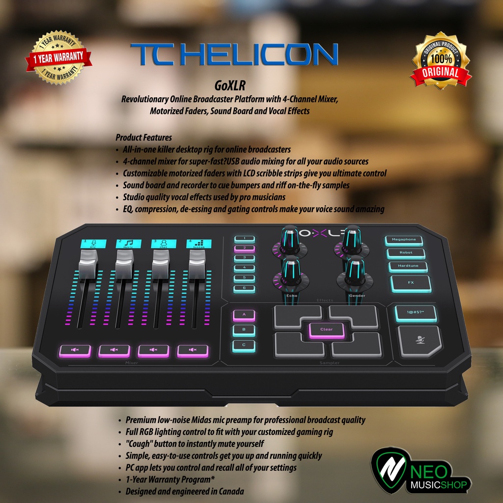 TC HELICON GO XLR Online Broadcaster Platform with 4-Channel Mixer