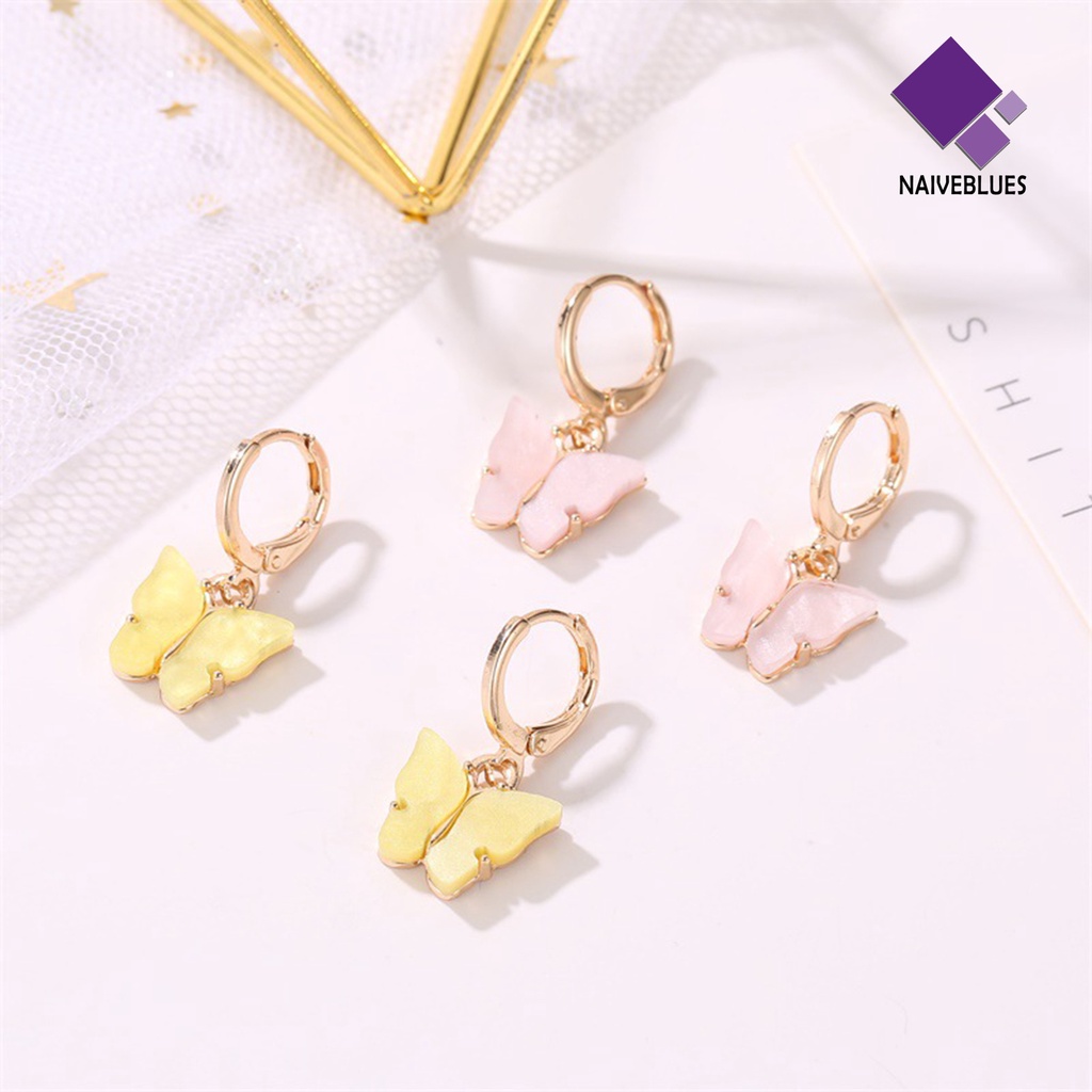 1 Pasang Anting Bentuk Hewan Bahan Akrilik Warna Cerah Untuk Wanita