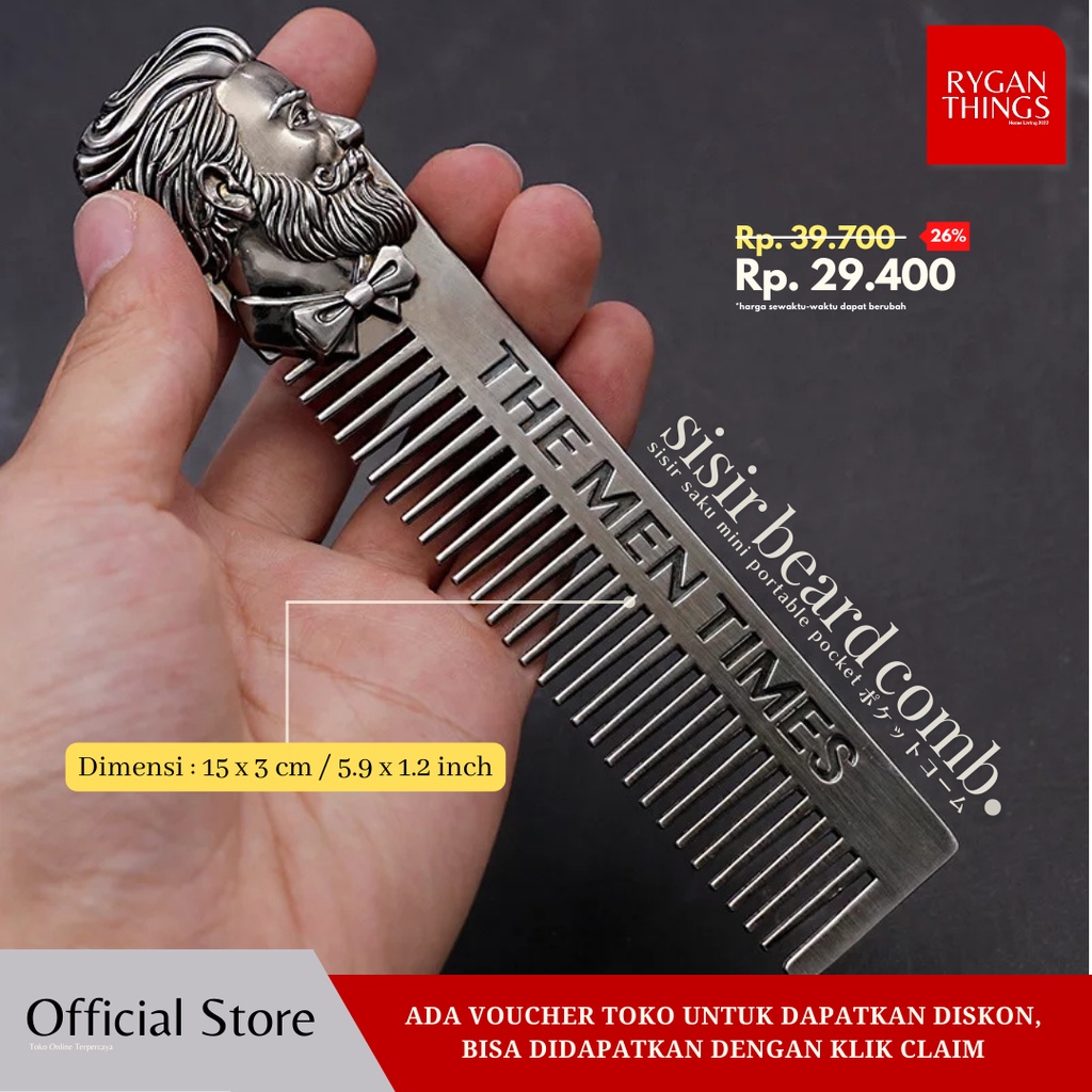 The Men Times Sisir Mini Portable Pocket Mustache Beard Comb