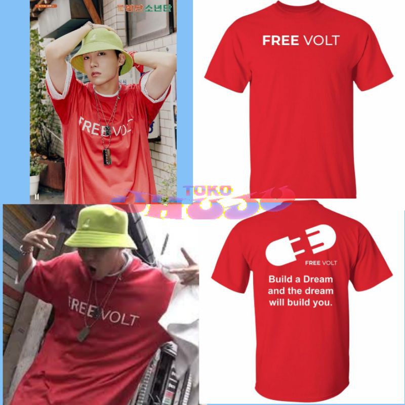 Baju Kaos BTS J hope freefolt sablon depan belakang