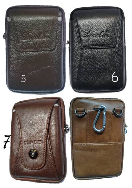 Sarung hp kulit asli double jumbo impor 6-6.5 inch plus selempang  - dompet hp kulit asli