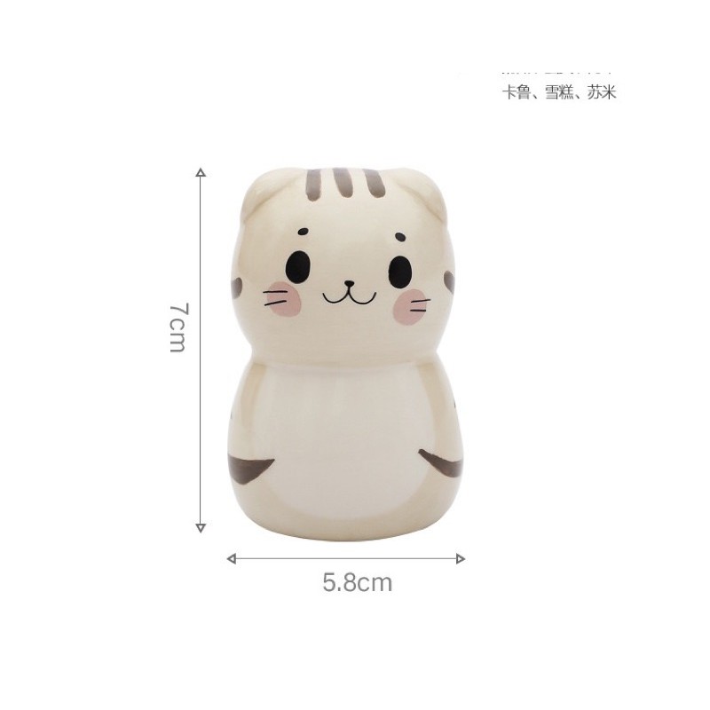 mug dan patung lucu kucing berbagai variasi unik dan lucu bahan keramik import dengan kotak dan streofoam packaging-Patung kucing d