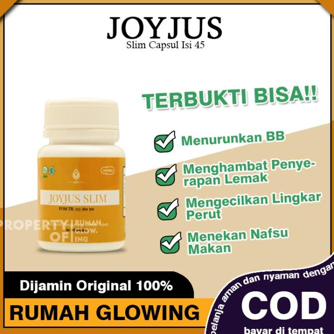 ORIGINAL [Bonus] Joyjus Slim Capsul Obat Pelangsing Badan Herbal Alami 45 Pcs Asli