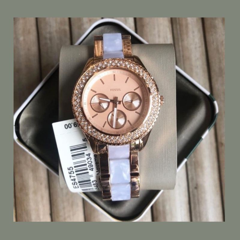 100% ORIGINAL Jam Tangan Wanita Fossil ES 4755 Bergaransi Include kelengkapan