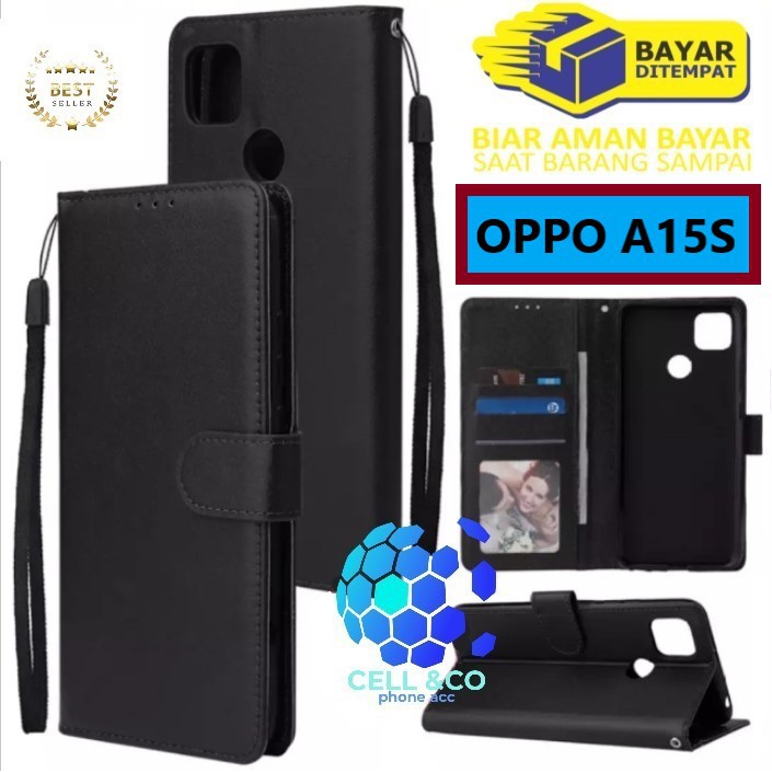 Flip cover OPPO A15s Flip case buka tutup kesing hp casing flip case leather wallet