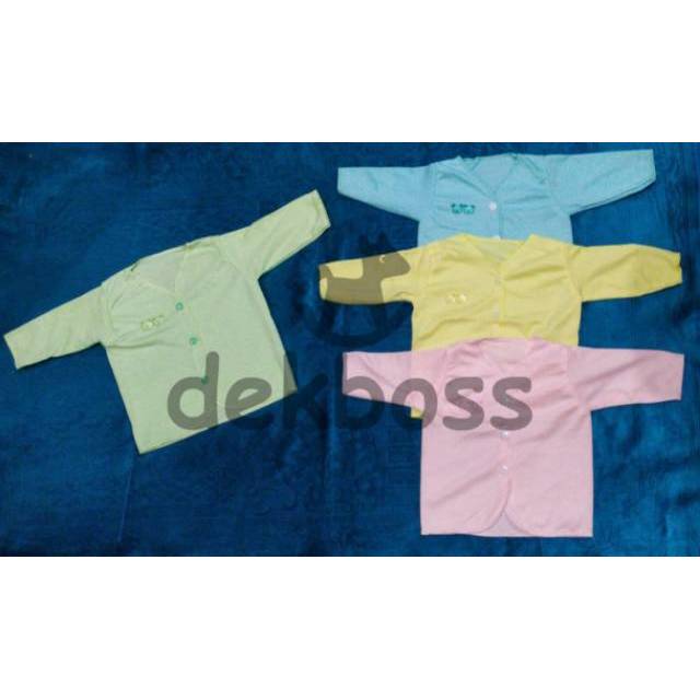 Baju bayi lengan panjang kancing depan katun new born pakaian bayi baru lahir laki laki perempuan 0 3 6 12 bulan