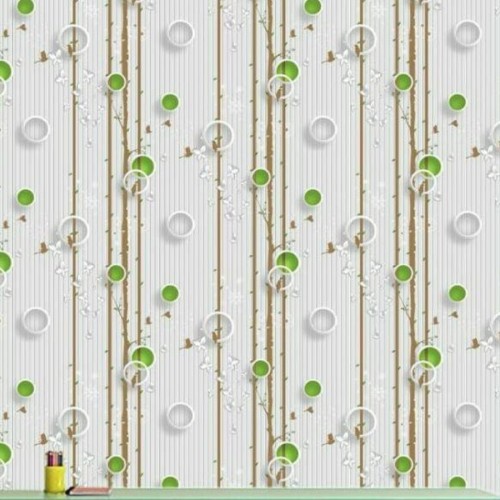 WALLPAPER DINDING MOTID BURUNG HIJAU 10 M X 45CM