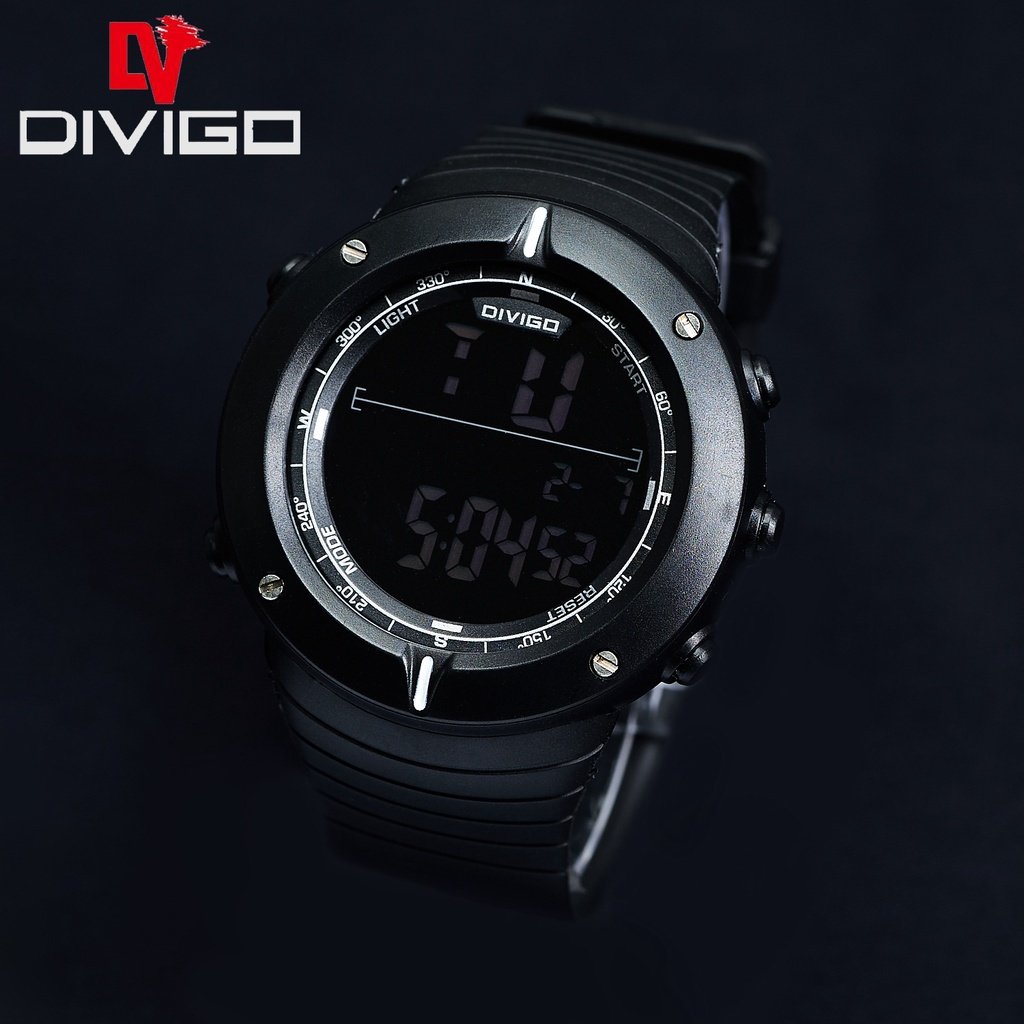 [DGS] Jam Tangan Pria Digital Divigo Tahan Air Stap Rubber Original DV-8361