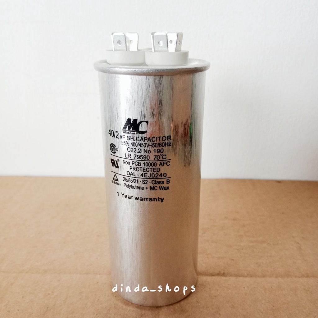 KAPASITOR AC / CAPACITOR AC LG 3 KAKI 40/2 uF (MERK MC) 40/2 MIKRO