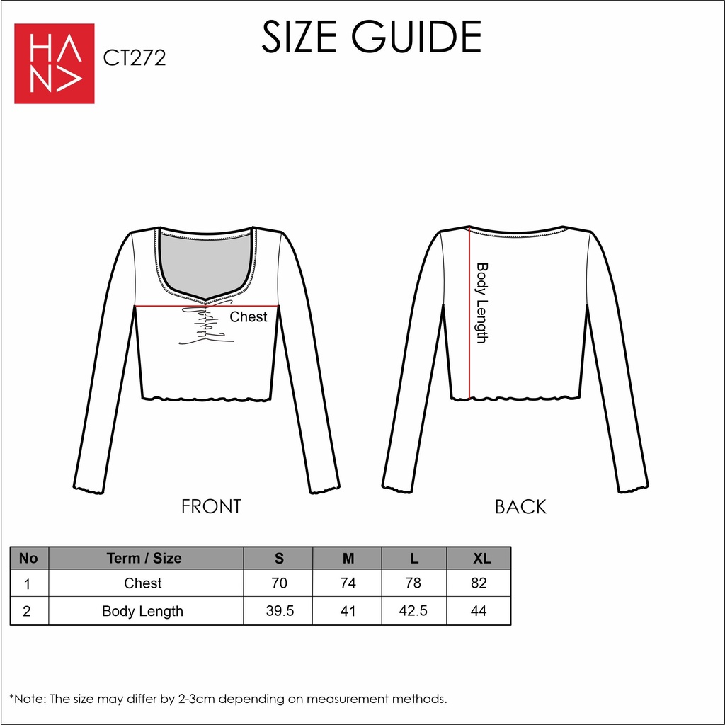 Hana Fashion - Mirae Knit Long Sleeve Crop Top Blouse Wanita - CT272