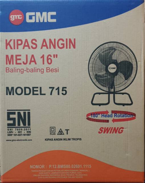 Kipas Angin Besi GMC 16 inch 725 Swing