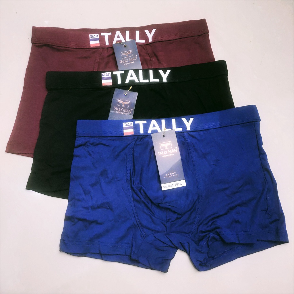 Tally 9015 Boxer Pria Dewasa Berbahan Katun Lembut dan Lentur dengan Ukuran L - XXL