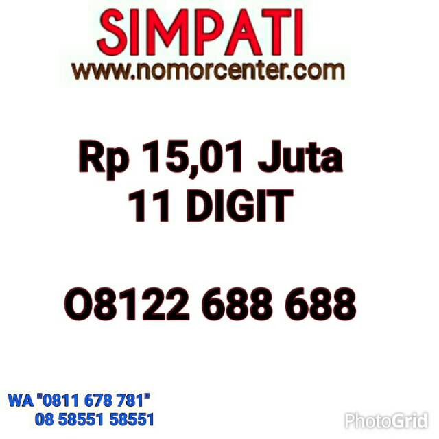 Nomor Cantik Simpati Seri Double ABC 688 688 _ 08122 688 688 Terbaik #IN1 428