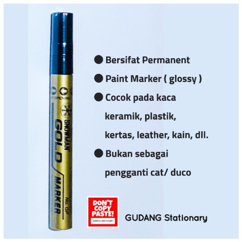 Spidol Permanent Paint Marker Snowman GOLD