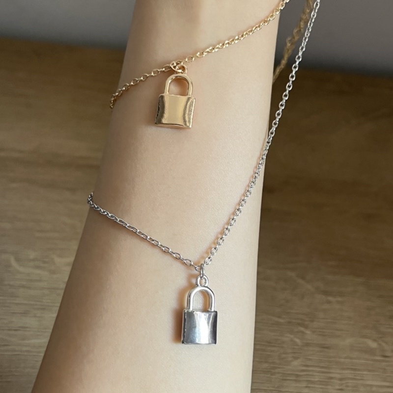 padlock necklace / Kalung Wanita Korea Aksesoris Necklace