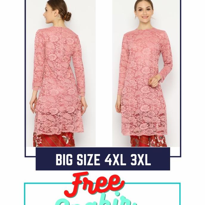 Brokat tunik atasan jumbo ukuran 4XL