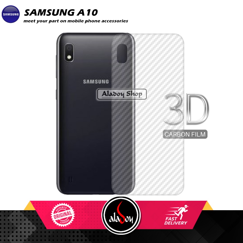 3 IN1 Tempered Glass Layar Samsung A10 Free Tempered Glass Camera dan Skin Carbon