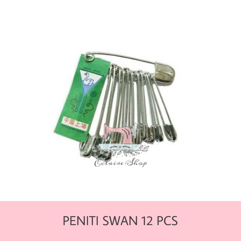 Peniti Swan Stainless isi 12pc / Peniti Jilbab / Peniti Premium Swan Isi 12pcs