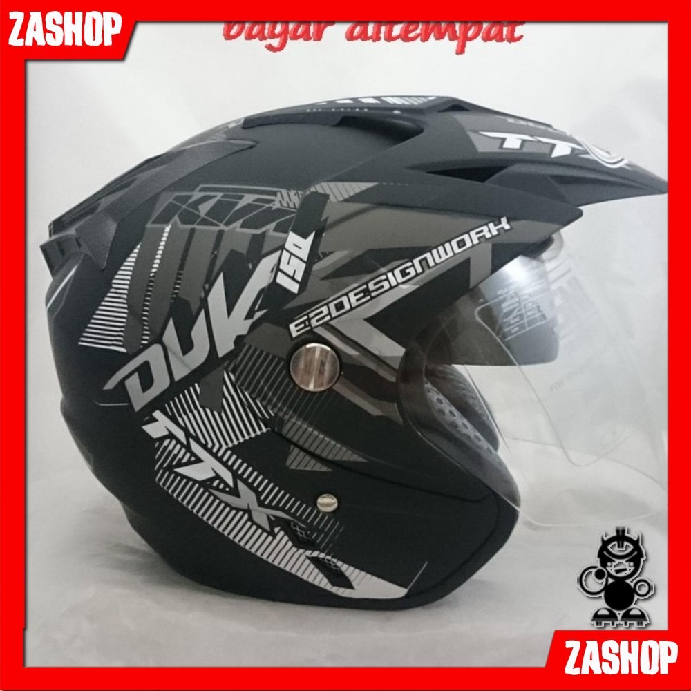 Best Seller Helm Motor SNI ORI Double Visor Dua Helem Duke hitam Doff setara helmet dewasa KYT CEN