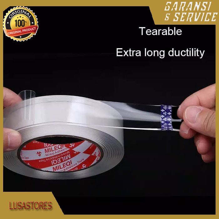 

Adhesive Nano Magic 2mm x3m Tape Lakban Bening Double Tape Transparant