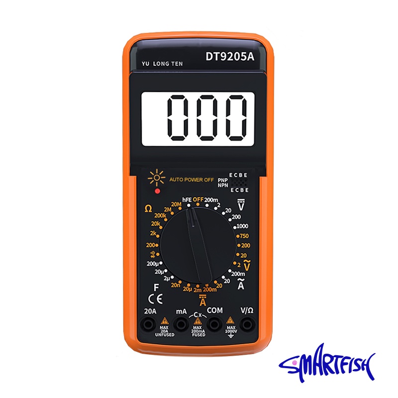 Smartfish Digital Multimeter Kapasitansi Pengukuran Arus Tegangan Resistansi