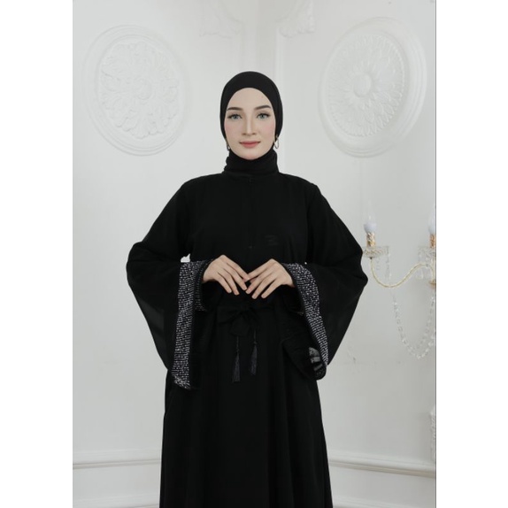 Gallery Exclusive Abaya Hitam Syari Gamis Bordir Turkey Dubai 864 Swarosvky