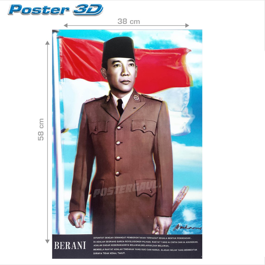 Jual Poster 3D PRESIDEN SOEKARNO #3D107 - Ukuran 38 X 58 Cm | Shopee ...