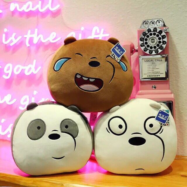 Bantal Boneka We Bare Bears Panda Beruang Bear WBB Ice Bear Grizzly| KADO HADIAH MAINAN ANAK BIRTHDA