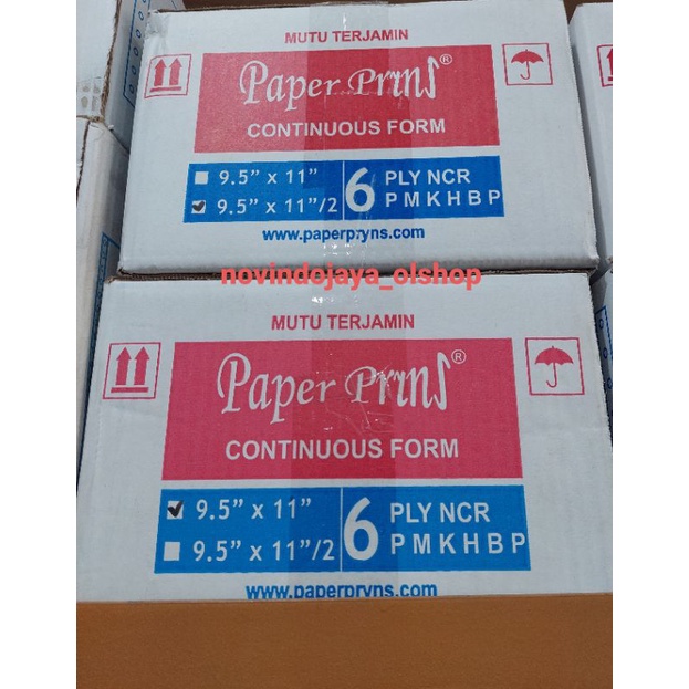 

Promo Continuous Form 6 Ply PAPERPRYNS 9.5 X 11 - Kertas Komputer Murah 6ply