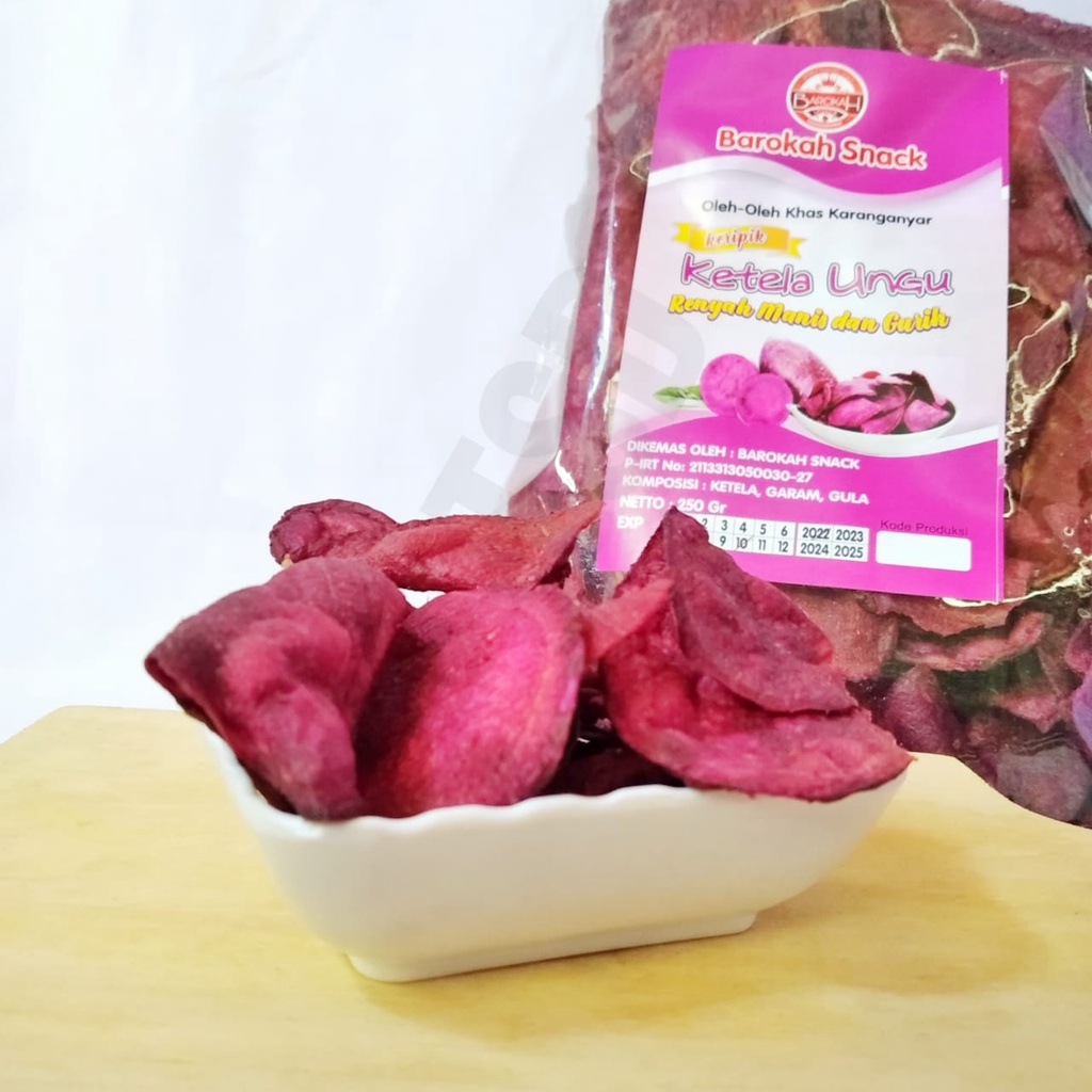 

KRIPIK UBI UNGU BAROKAH SNACK KETELA TELO RENYAH MANIS GURIH