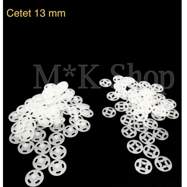 kancing Cetet / jepret Plastik Uk. 13 mm