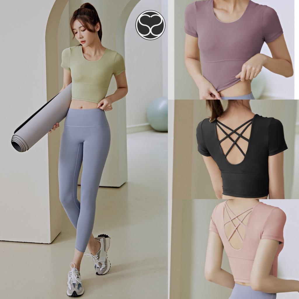 Secondshape - Chloe String Crop Top Baju Olahraga Wanita Yoga Senam Zumba Fitness Sepeda Pilates