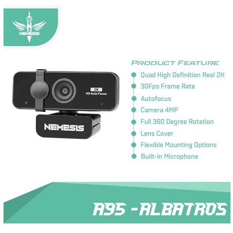 LIVE STREAMING WEBCAM NYK NEMESIS ALBATROS A95 HD 1080P FOR LAPTOP &amp; PC