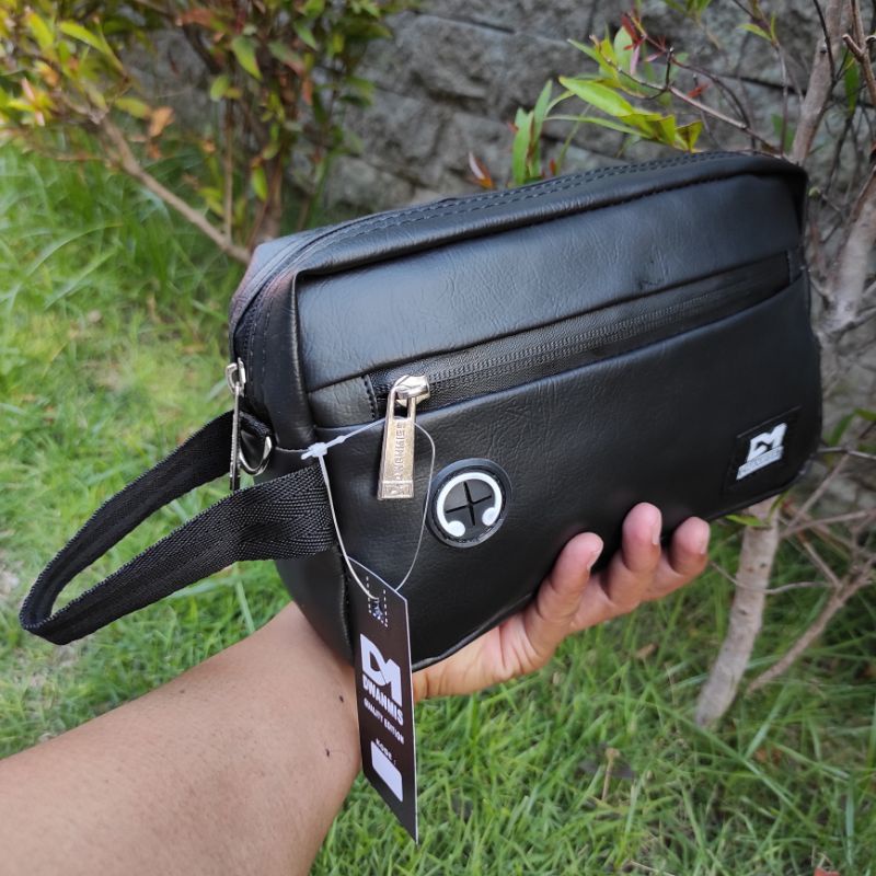 Hand Bag Pria Original DM30 | Dompet Tangan Kulit Sintetis Spesial Coklat | Coluth Best Model 2023