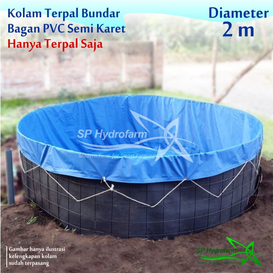 Kolam Terpal Bundar Diameter 2m Tinggi 1.2m TERPAL SAJA