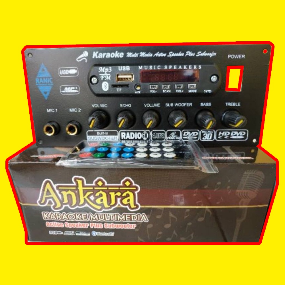 Kit aktif speaker echo mic usb bluetooth stereo karaoke