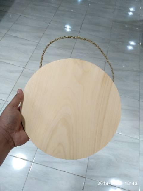 Talenan Kayu Pinus Tali model bulat diameter 25 cm / Talenan Lukis / Wooden Cutting Board