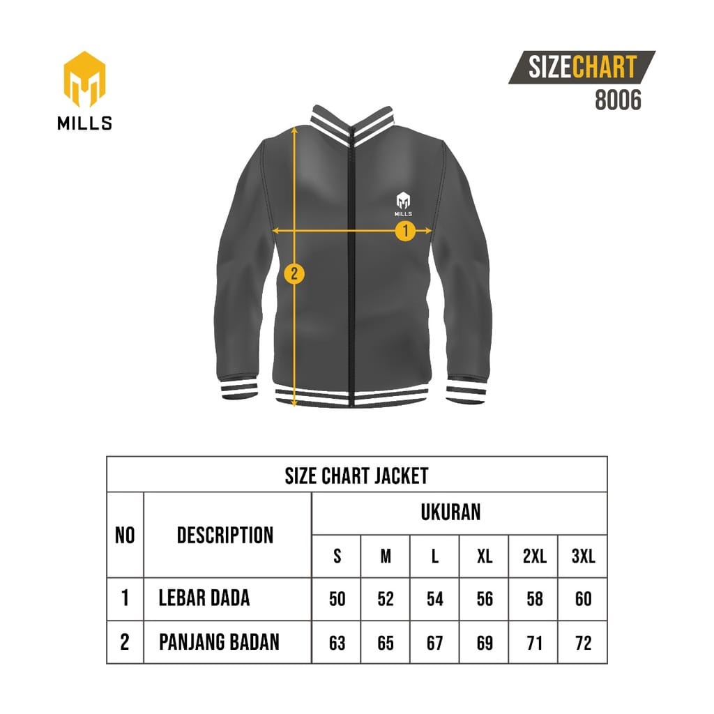 MILLS JAKET CASUAL 8006 ALPHA VARSITY ORIGINAL