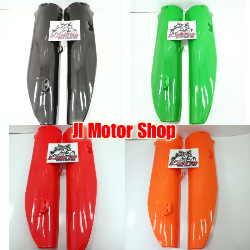 Tutup Cover Shock Depan KLX DTracker - Pelindung Cover Shock Depan KLX D-Tracker 150 SRX Racing SHOCK UP SIDE DOWN