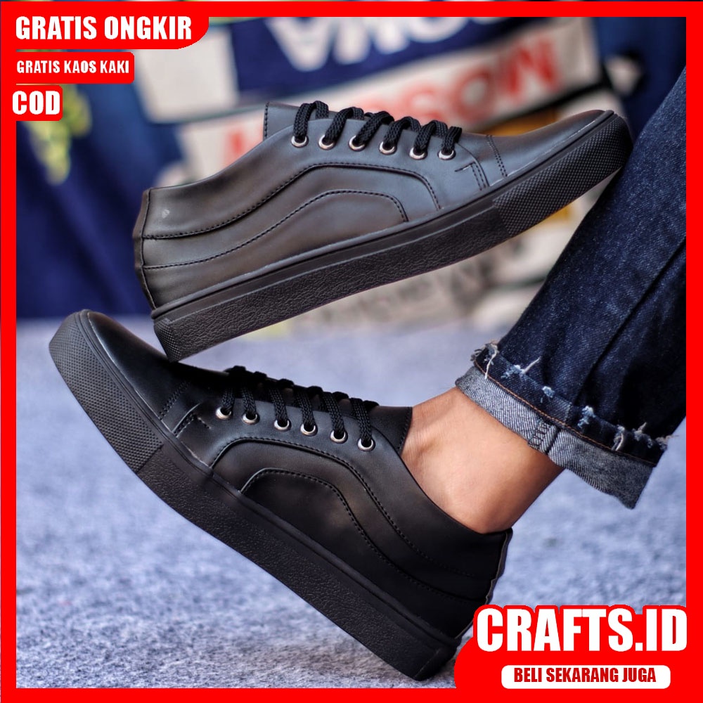 CRAFTS X BOAS Sepatu Kasual Pria Kulit Syntetic Premium Sepatu Pria Casual Sepatu Kasual Cowok/Cowo Kerja Kuliah Semi Formal Gaya Santai Keren Termurah