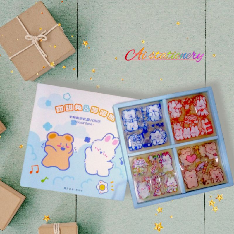 

[ Ai's ] Stiker botol DIY leptop DIARY jurnal / Stiker Transparan lucu / Good time