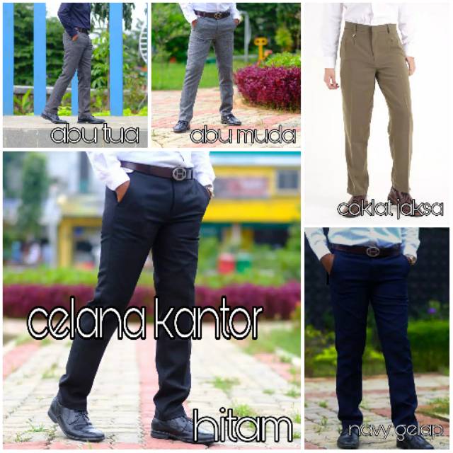 NYAMAN HALUS LEMBUT ADEM BUAT KULIAH PAS / Celana Kantor | Kerja | Formal | Bahan | Hitam PRIA