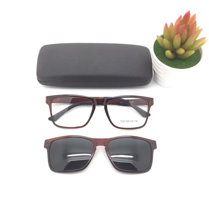 FRAME KACAMATA MURAH/KACAMATA ORIGINAL/ FRAME 7001 CLIP ON + BOX