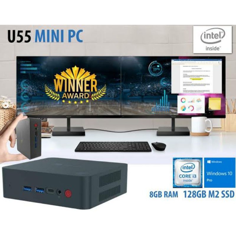 Mini PC Beelink U55 Core i3 8GB/128GB Dual HDMI4 K Windows 10