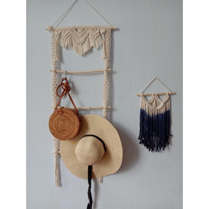 READY STOK) macrame gantungan kerudung/ gantungan kain / macrame wall hanging (HD 124)